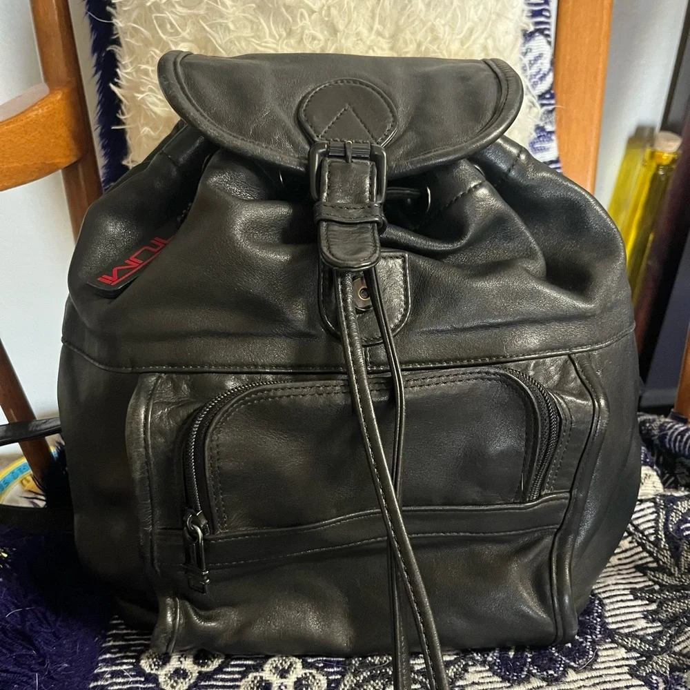 Vintage 90’s Tumi drawstring leather mini backpack
